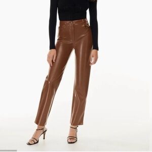 Aritzia Brown Melina Straight Leg Pants